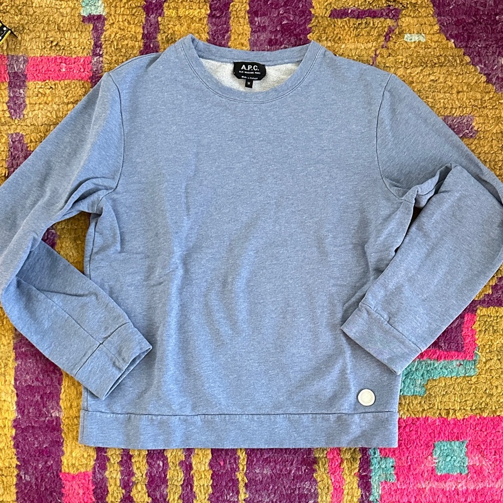 A.P.C. Men's Light Blue Crewneck Sweater